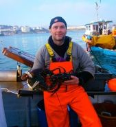 Dr Peter Duncan with a Bay-ny-Carrickey lobster
